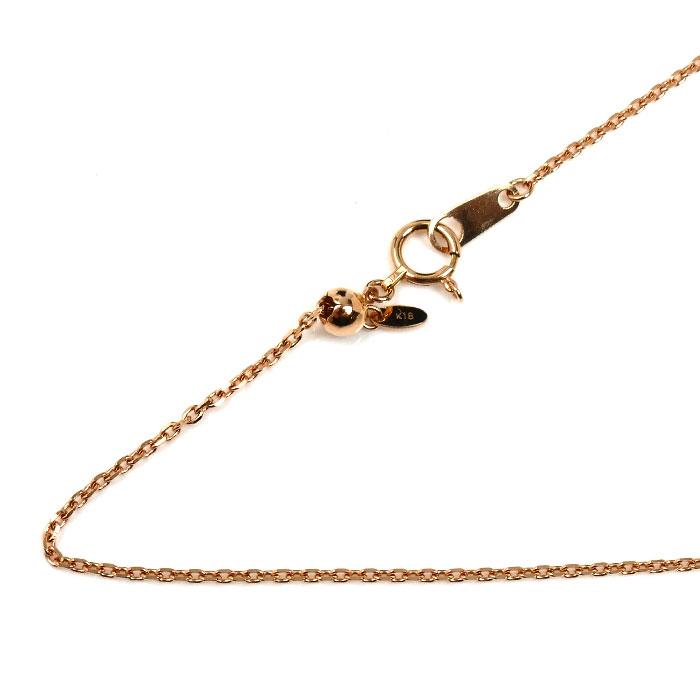 K18PG ピンクゴールド ネックレス 小豆 3.5g 〜50cm フリーチェーン