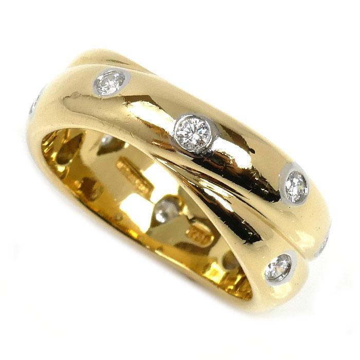 TIFFANY&Co.（ティファニー） K18YG/Pt950 ドッツ リング・指輪