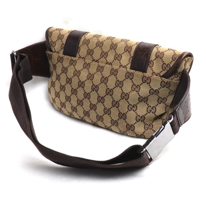 【美品】グッチ ウエストポーチ ベージュ ボディーバッグ キャンバス GG柄 GUCCI（グッチ） GGキャンバス ウエストバッグ ボディバッグ ベージュ