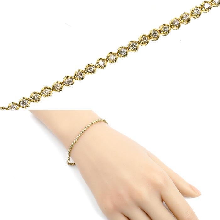K18YG イエローゴールド テニス ブレスレット ダイヤモンド1.00ct 4.5g