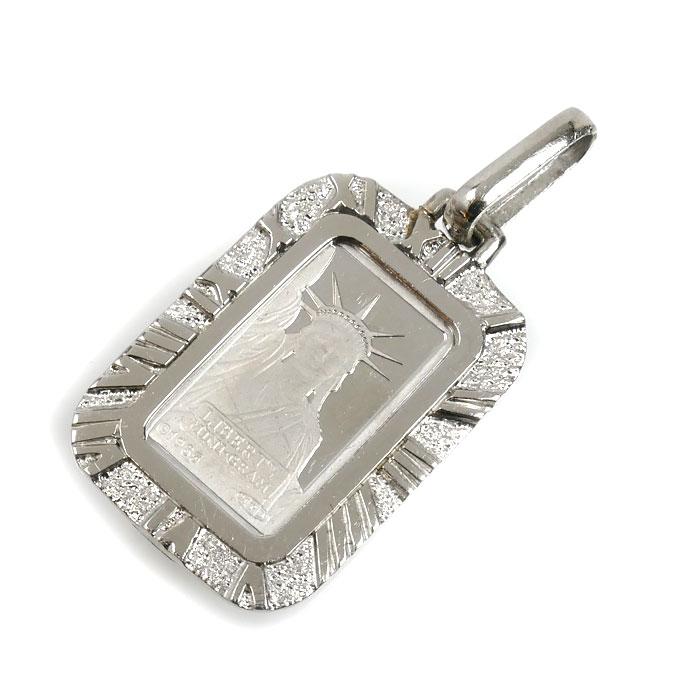 Pt999.5/900 1gインゴット ペンダントトップ 4.1g ユニセックス 中古