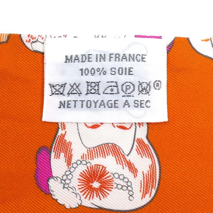【極美品】HERMES　エルメス☆ツイリー シルクスカーフ オレンジ 833 HERMES（エルメス） ツイリー DRESS CODE スカーフ オレンジ H063780S