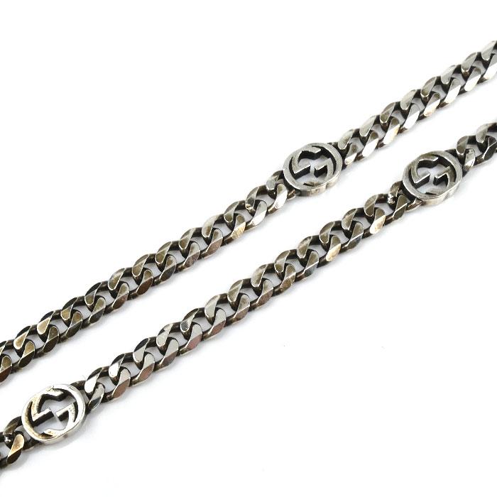 GUCCI（グッチ） シルバー925 インターロッキングG スリム ネックレス
