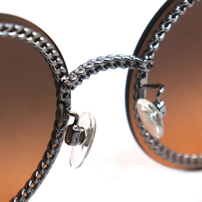 CHANEL（シャネル） チェーンフレーム サングラス ブラウン シルバー