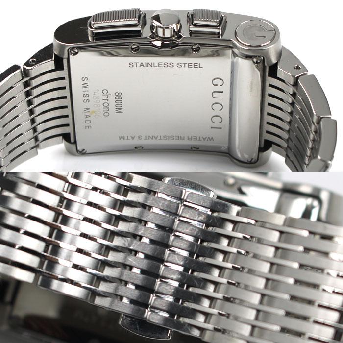 稼働品 GUCCI グッチ 腕時計 デイト グレー文字盤 クォーツ 8200JR GUCCI（グッチ） Gメトロ クロノグラフ 腕時計 電池式 YA086318/8600M