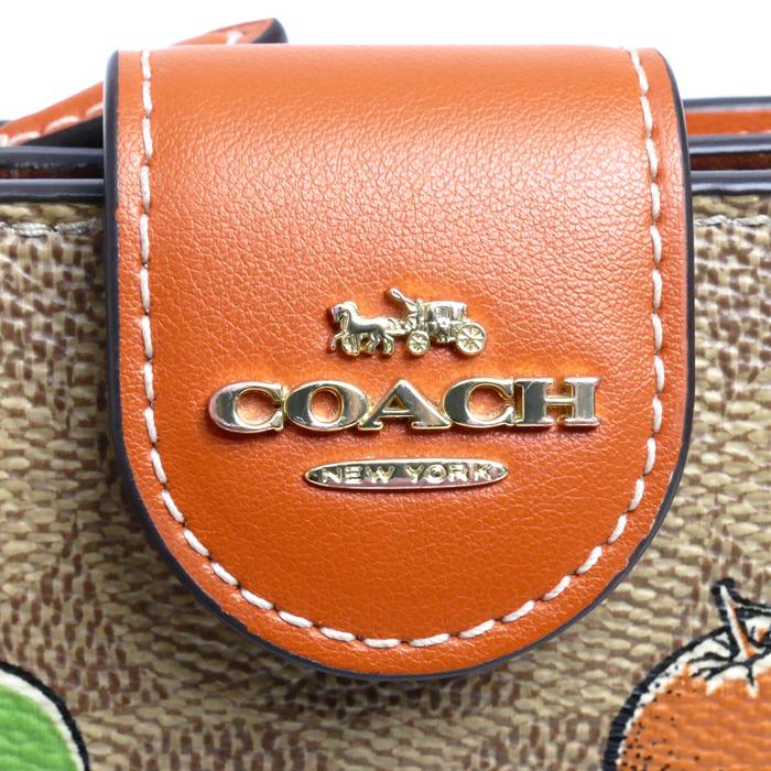 【新品】コーチ CAP04 IMTAM (タン×マルチカラー) 財布 二つ折り財布 COACH シグネチャー オレンジ プリント ミディアムコーナー ジップ ウォレット アウトレット レディース COACH - 【新品】コーチ CAP04 IMTAM (タン×マルチカラー) 財布 二