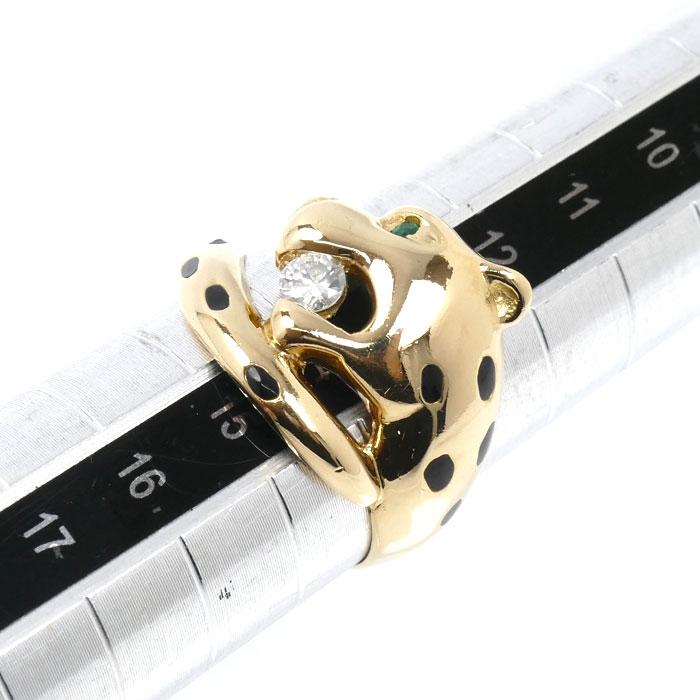 K18YG イエローゴールド パンサー リング・指輪 ダイヤモンド0.15ct 14