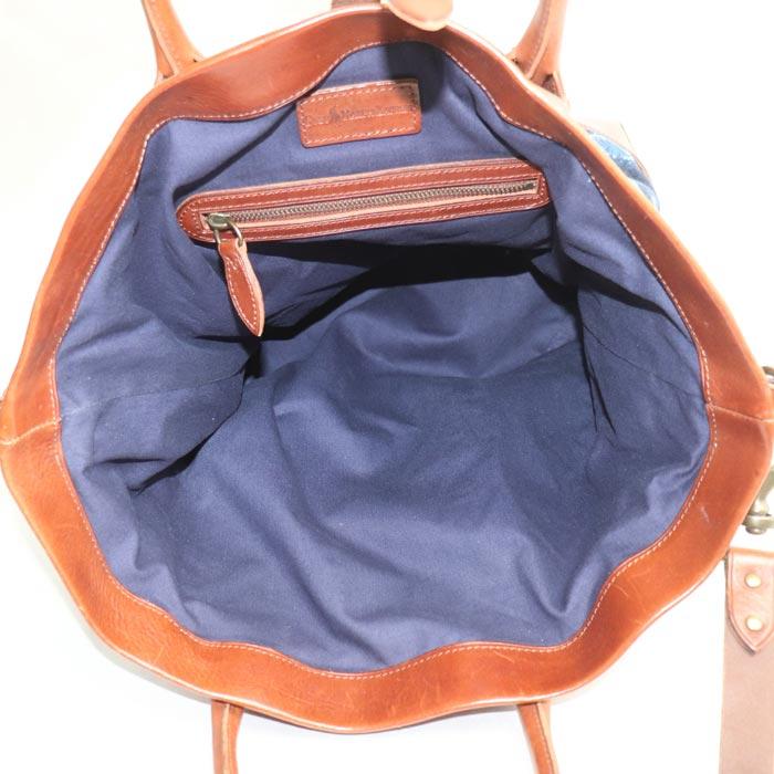 RALPH LAUREN ラルフローレン インディゴ染め 2Wayショルダーバッグ ブルー/ブラウン ユニセックス【中古】 RALPH LAUREN ラルフローレン インディゴ染め 2Wayショルダーバッグ