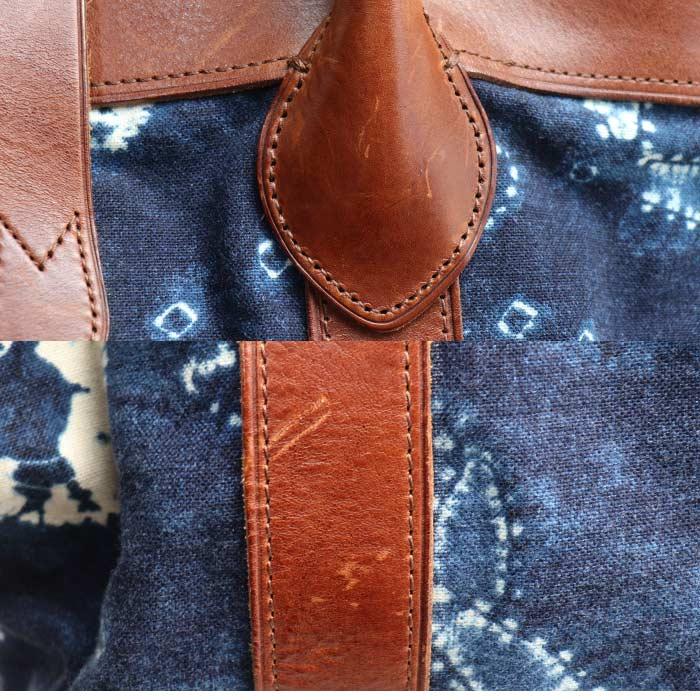 RALPH LAUREN ラルフローレン インディゴ染め 2Wayショルダーバッグ ブルー/ブラウン ユニセックス【中古】 RALPH LAUREN ラルフローレン インディゴ染め 2Wayショルダーバッグ