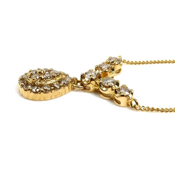 K18YG イエローゴールド ネックレス ダイヤモンド0.50ct 2.5g 41cm 