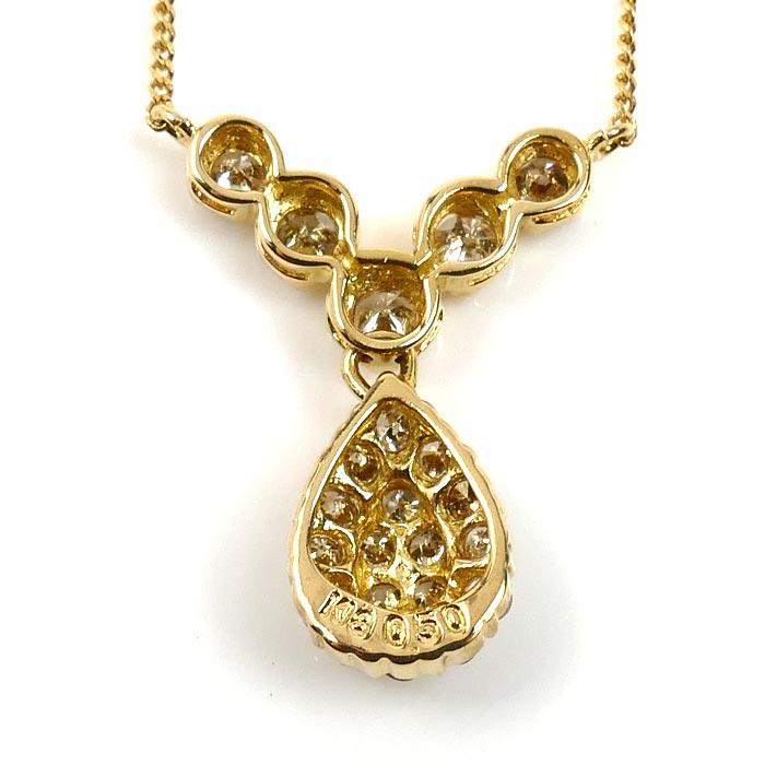 K18YG イエローゴールド ネックレス ダイヤモンド0.50ct 2.5g 41cm 