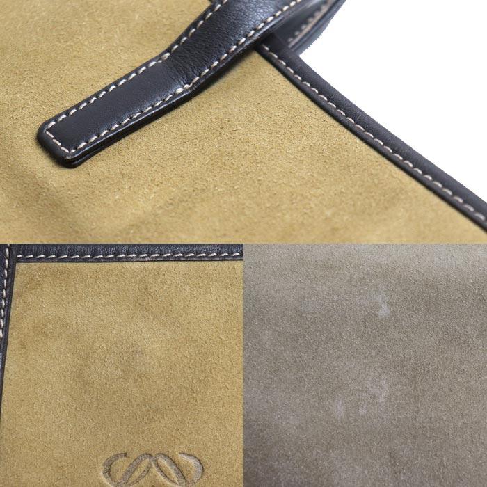 LOEWE（ロエベ） アナグラム スエード トートバッグ ベージュ ブラウン