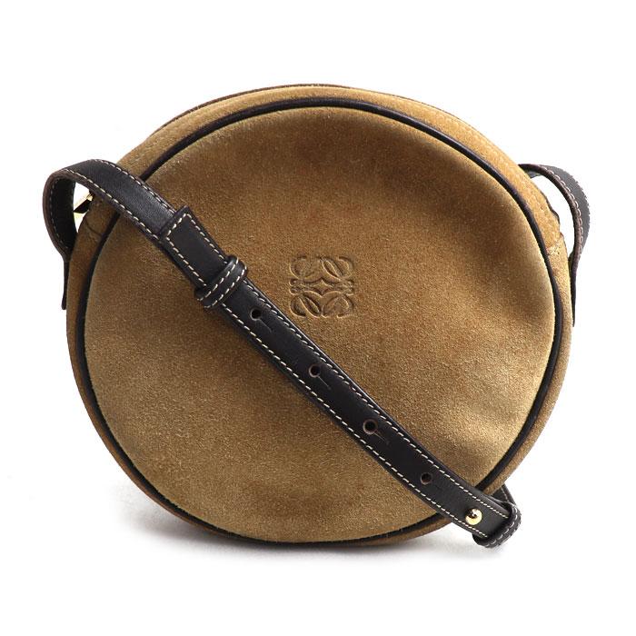LOEWE（ロエベ） アナグラム スエード ラウンド ショルダーバッグ