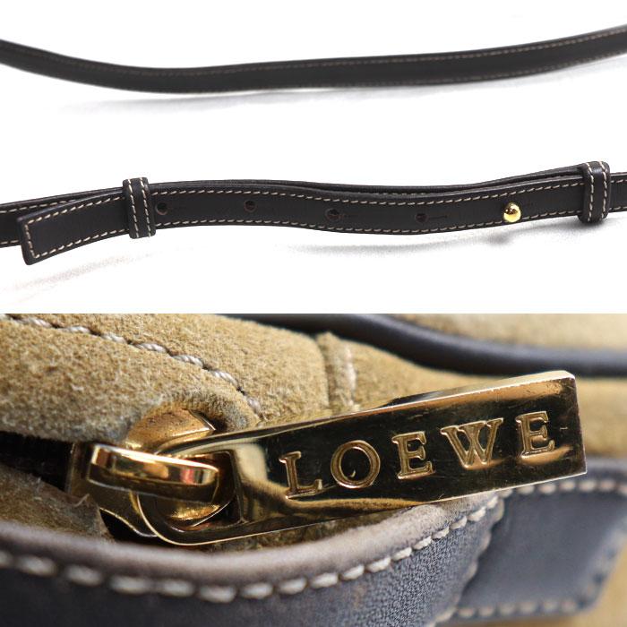 LOEWE（ロエベ） アナグラム スエード ラウンド ショルダーバッグ