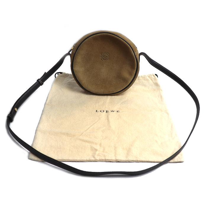 LOEWE（ロエベ） アナグラム スエード ラウンド ショルダーバッグ