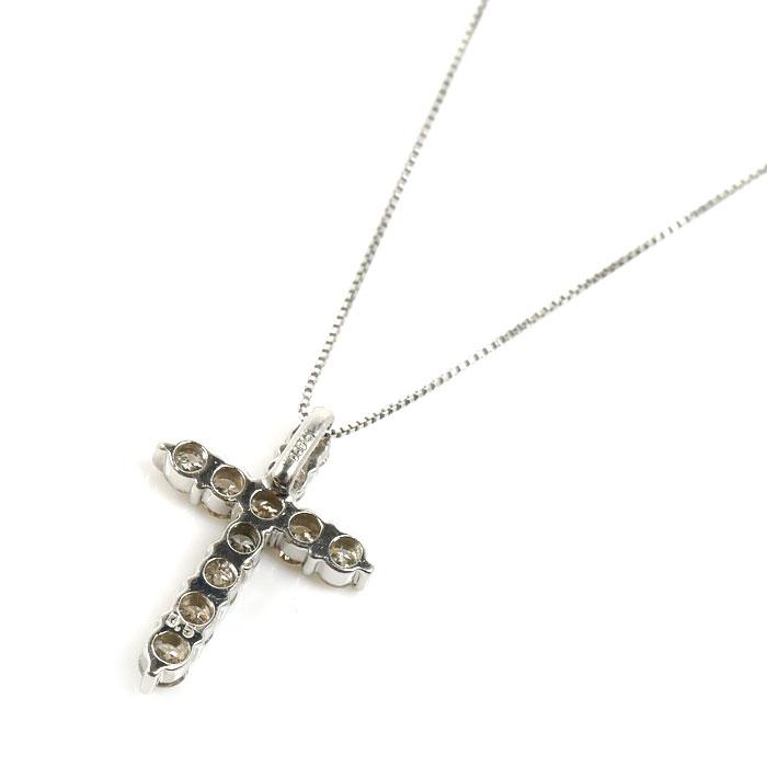 クロス Pt900プラチナ Pt850プラチナ ネックレス ダイヤモンド0.5ct 2.4g レディース 中古_1