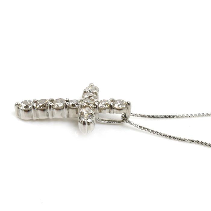 クロス Pt900プラチナ Pt850プラチナ ネックレス ダイヤモンド0.5ct 2.4g レディース 中古_2