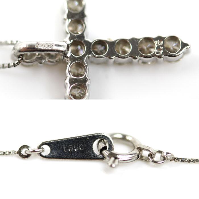 クロス Pt900プラチナ Pt850プラチナ ネックレス ダイヤモンド0.5ct 2.4g レディース 中古_4