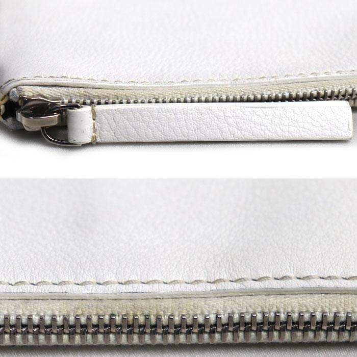 BALENCIAGA レザークラッチバッグ ホワイト BALENCIAGA（バレンシアガ） ショッピング クリップM クラッチバッグ