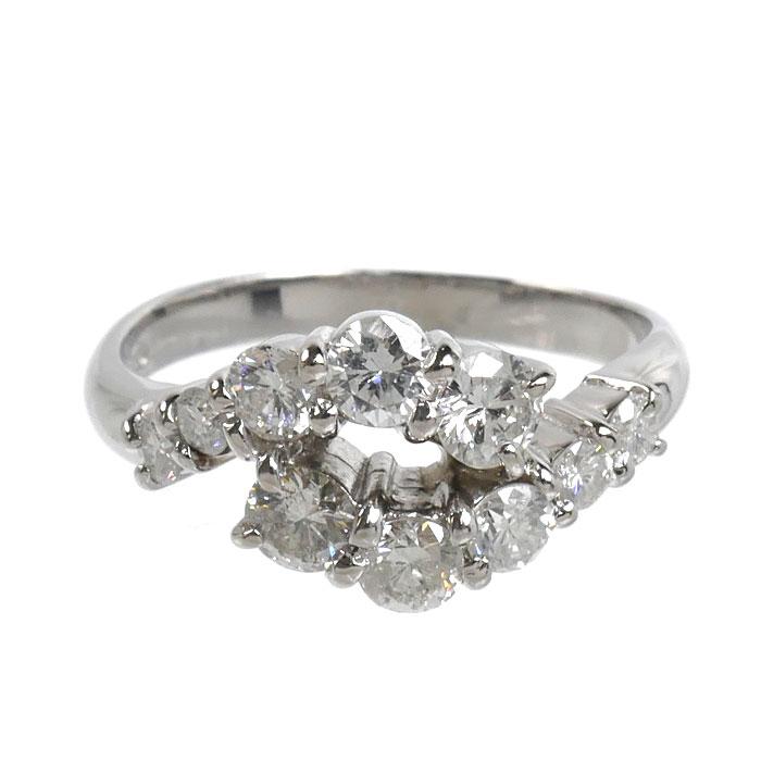 Pt850プラチナ リング・指輪 ダイヤモンド1.00ct 12号 4.8g レディース 