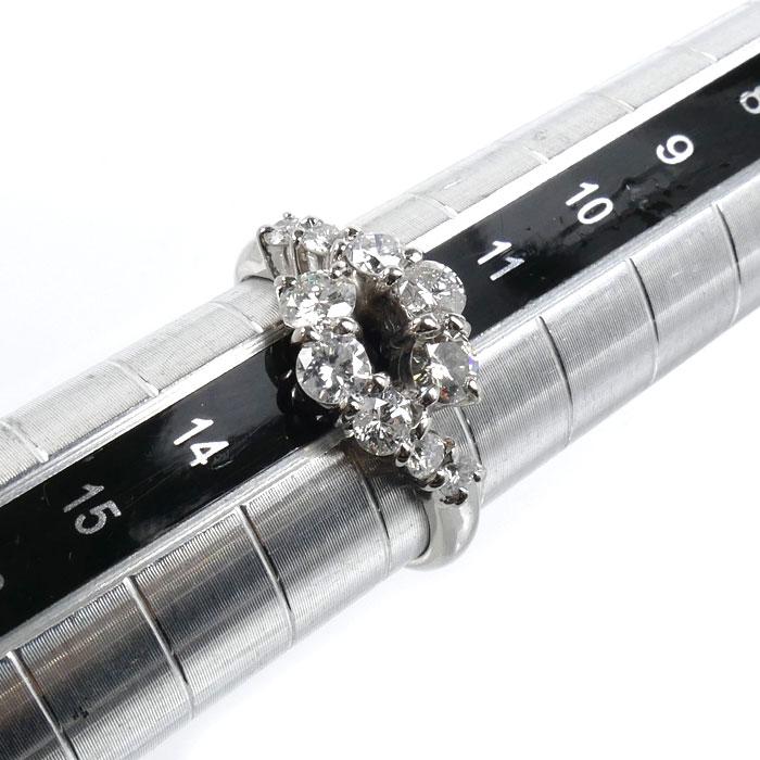 Pt850プラチナ リング・指輪 ダイヤモンド1.00ct 12号 4.8g レディース 