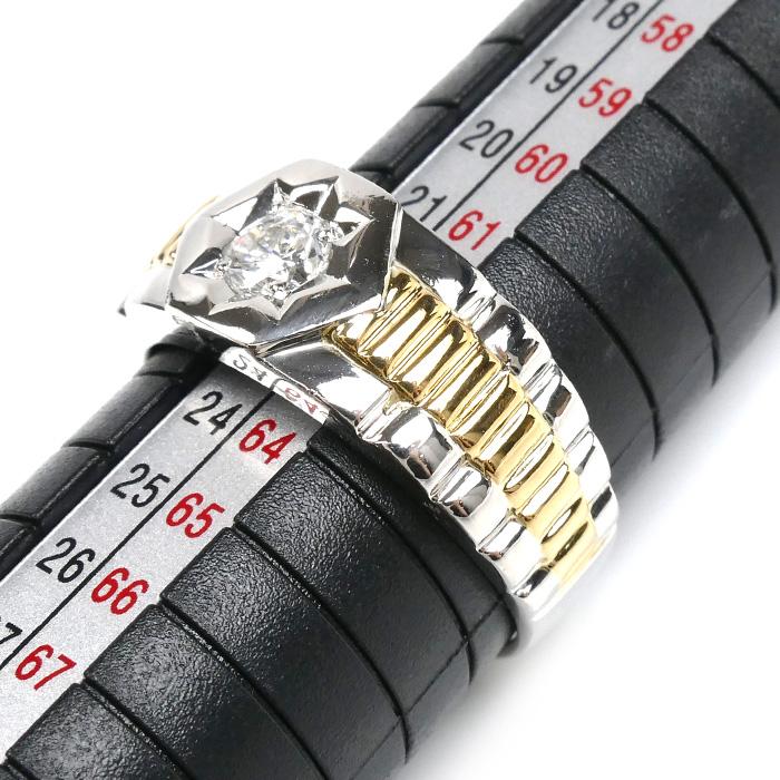 Pt900/K18YG リング・指輪 ダイヤモンド0.45ct 22号 15.5g メンズ 中古 