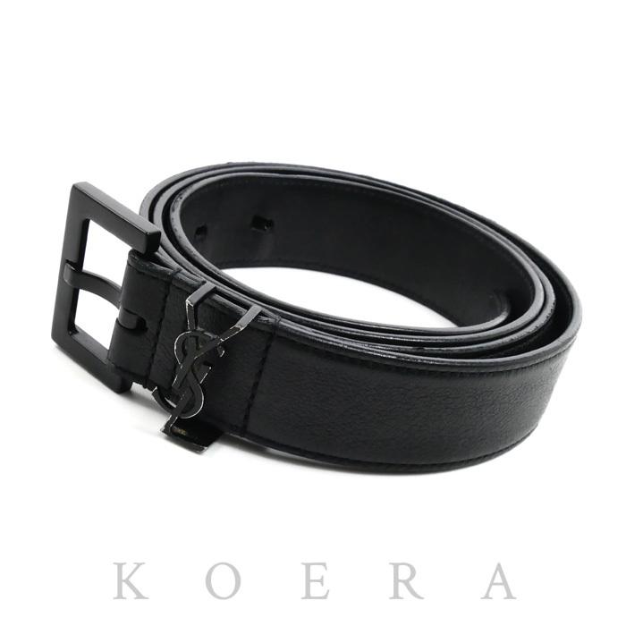 現行/極美品★サンローラン　カサンドラ　レザー　細ベルト　ブラック SAINT LAURENT サンローラン カサンドラ ベルト ブラック
