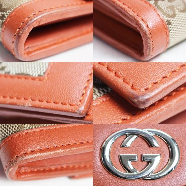 グッチ GUCCI コンチネンタルウォレット GGキャンバス/レザー 長財布 282434  二つ折財布 オレンジ/ベージュ 中古 質屋出品｜koera｜04