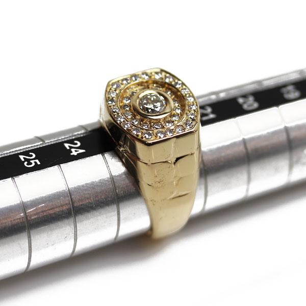 K18YG イエローゴールド リング・指輪 ダイヤモンド0.60ct/0.59ct 23号 