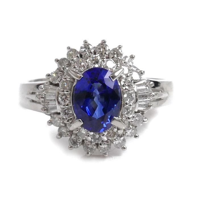 Pt900プラチナ リング・指輪 サファイア1.15ct ダイヤモンド0.59ct 12 