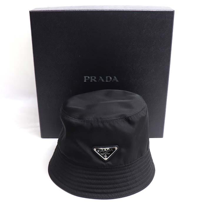☆PRADA☆プラダ/バケットハット/フェドラ/帽子/トライアングル/黒