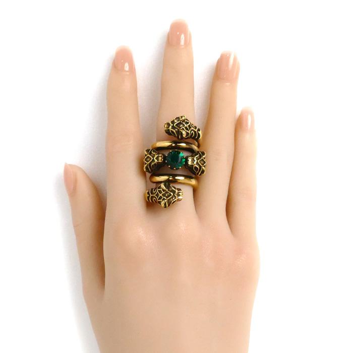 GUCCI グッチ タイガーヘッド ダブルラップリング リング・指輪 