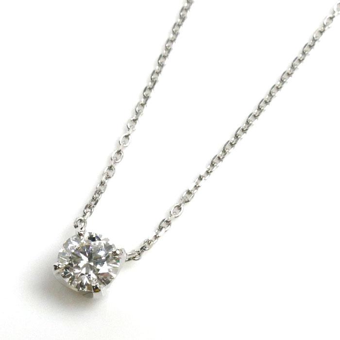 4℃ ヨンドシー Pt850プラチナ 一粒ダイヤモンド ネックレス 