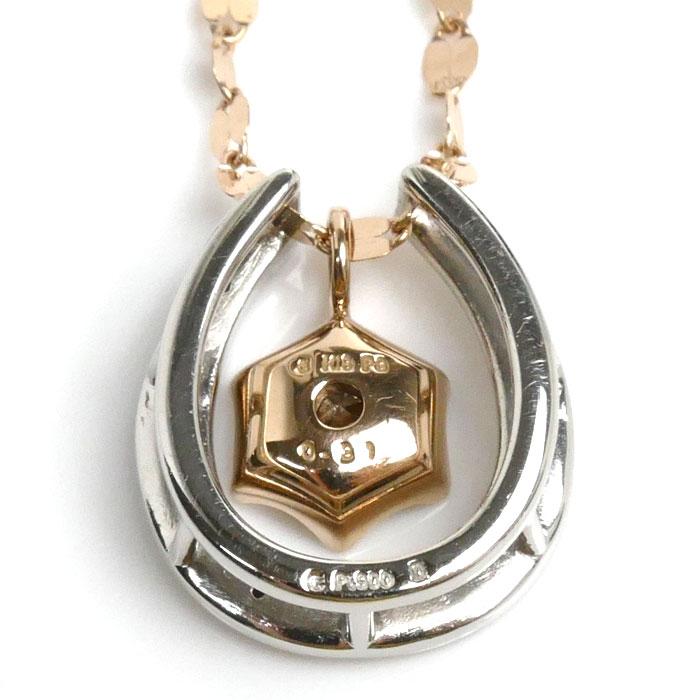 ESTELLE エステール K18PG Pt900 ネックレス ダイヤモンド0.31ct 6.7g  
