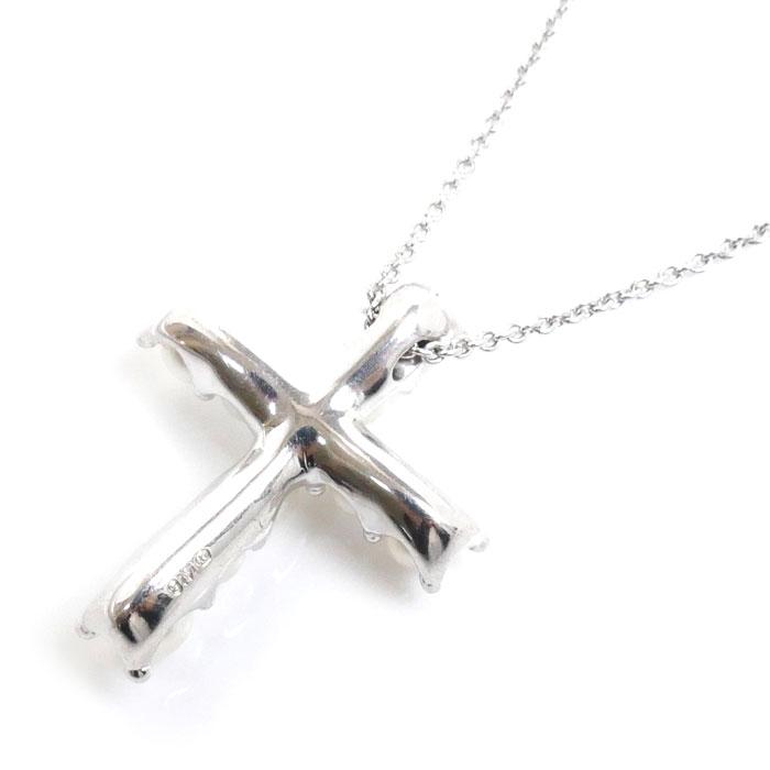 MIKIMOTO ミキモト K18WG ホワイトゴールド クロス ネックレス MIKIMOTO ミキモト K18WG ホワイトゴールド クロス ネックレス
