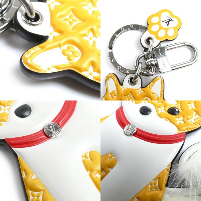 【ほぼ未使用】Louis Vuitton 犬型キーホルダー M01199 ルイ ヴィトン LOUIS VUITTON チャーム 芝犬 M01199