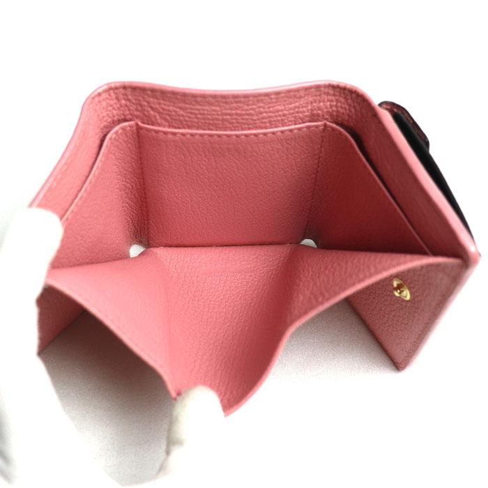 MIUMIU 三つ折財布 箱 証明書付き MIUMIU ミュウミュウ 三つ折り 財布 MADRAS マドラス 5MH021 54V