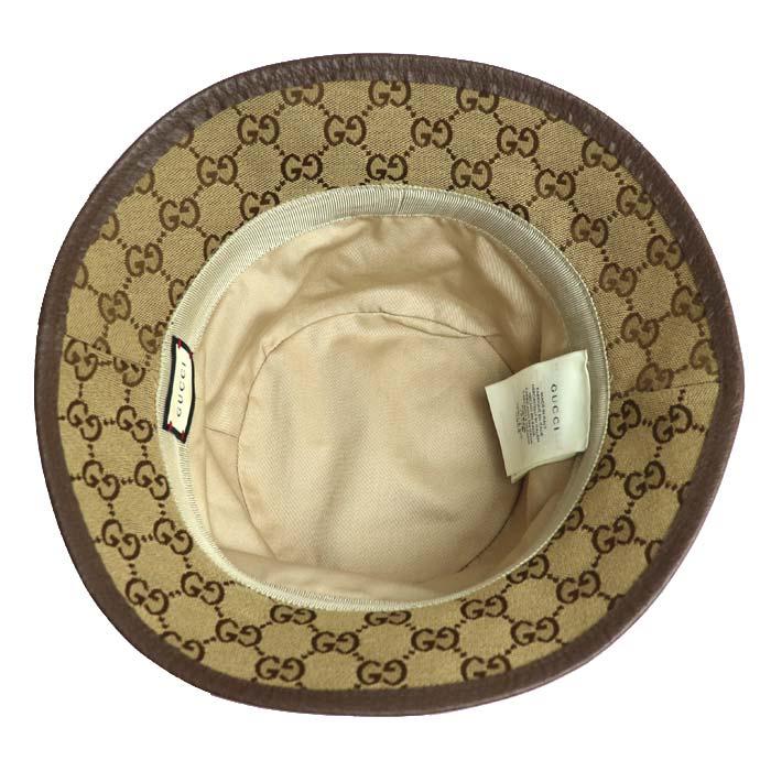 GUCCI グッチ GGキャンバス バケットハット ハット フェドラ ベージュ 