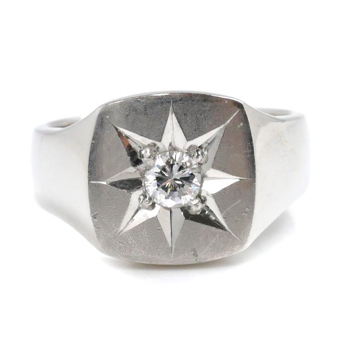 Pt900プラチナ 印台 ダイヤモンド リング・指輪 ダイヤモンド0.30ct 21 
