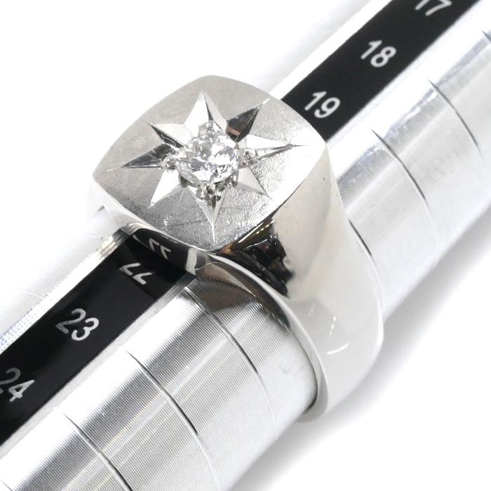 Pt900プラチナ 印台 ダイヤモンド リング・指輪 ダイヤモンド0.30ct 21 