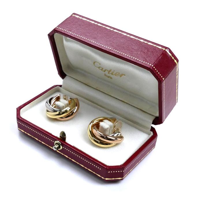 Cartier CARTIER カルティエ K18YG/PG/WG トリニティ イヤリング 14.4g  