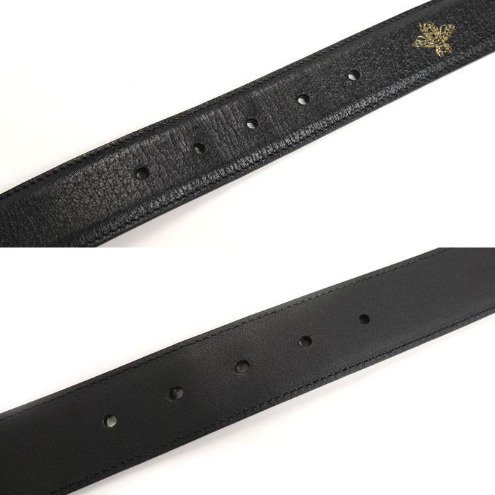 GUCCI グッチ ビー スター 86/34 ブラック 黒 ゴールド金具 レザー 495125 ベルト 男女兼用 メンズ 504427 【中古】 GUCCI - GUCCI グッチ ビー スター 86/34 ブラック 黒 ゴールド金具