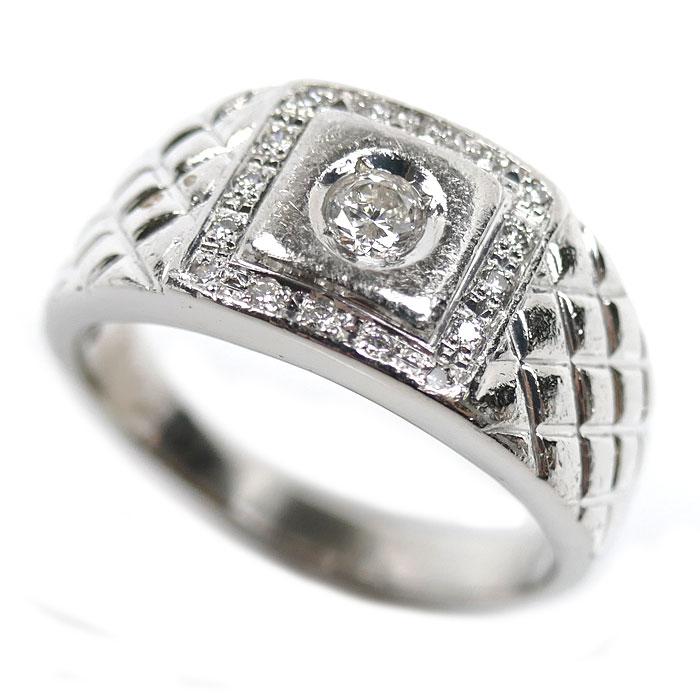 Pt900プラチナ リング・指輪 ダイヤモンド0.25ct 20号 12.5g メンズ 