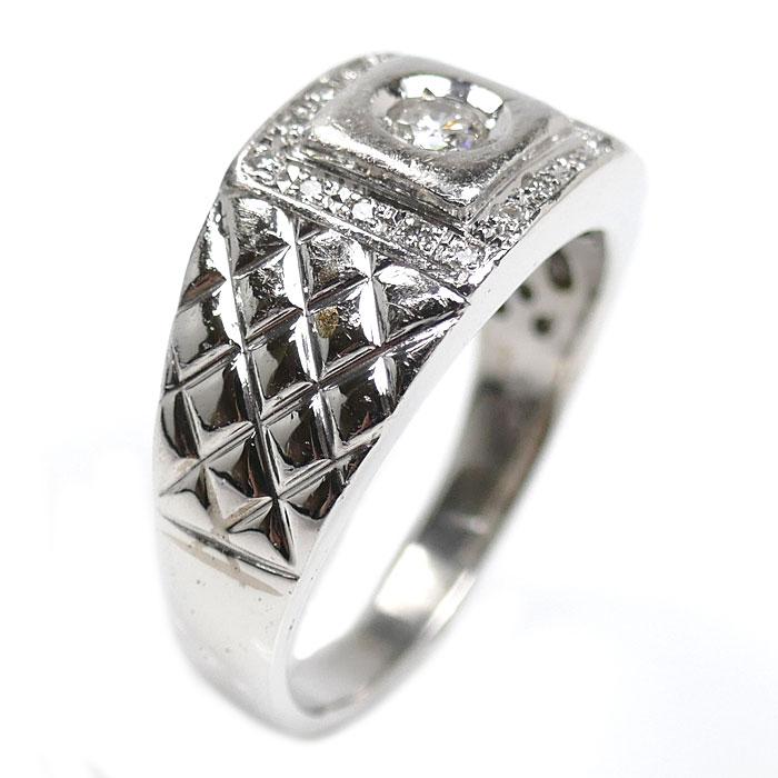 Pt900プラチナ リング・指輪 ダイヤモンド0.25ct 20号 12.5g メンズ 中古_1