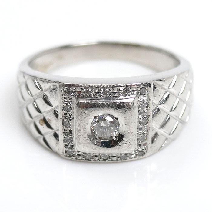 Pt900プラチナ リング・指輪 ダイヤモンド0.25ct 20号 12.5g メンズ 中古_2