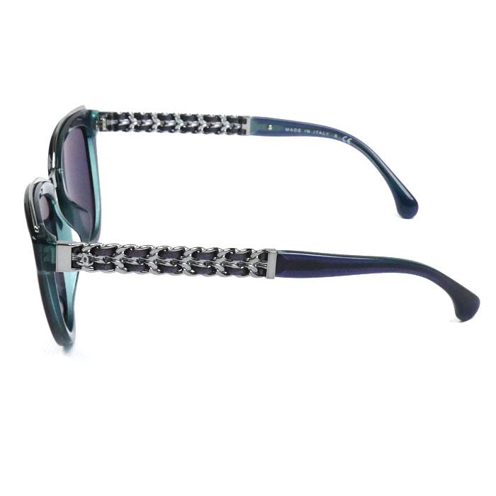 CHANEL シャネル サイドチェーン サングラス グリーン 5361-Q-A C.1576/5R 55□19 140 3N レディース【中古】 CHANEL（シャネル） サイドチェーン サングラス グリーン 5361-Q-A C