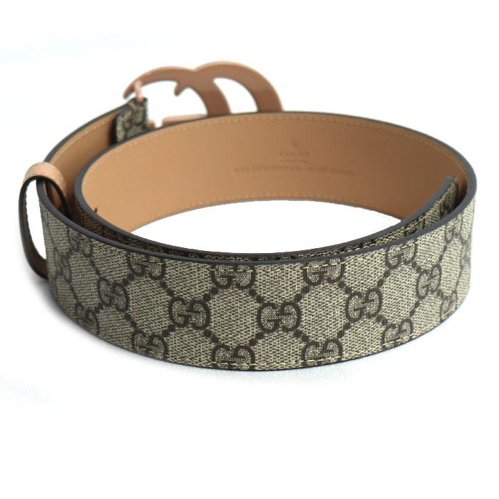 GUCCI ベージュ レザーベルト GUCCI（グッチ） GGマーモント スプリームキャンバス ベルト ベージュ