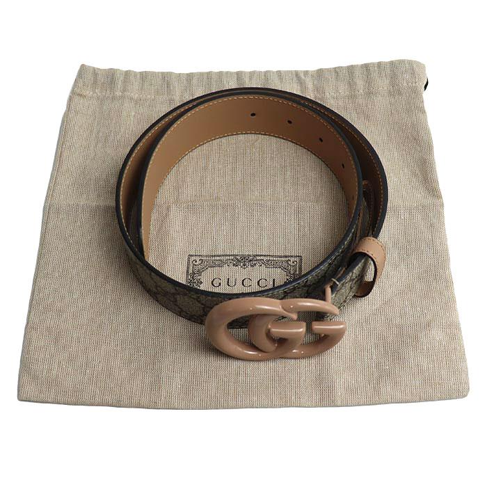 GUCCI（グッチ） GGマーモント スプリームキャンバス ベルト ベージュ
