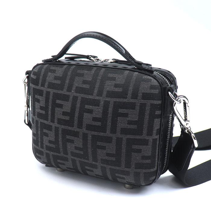 FENDI（フェンディ） ミニ トラベル ズッカ ショルダーバッグ ブラック 