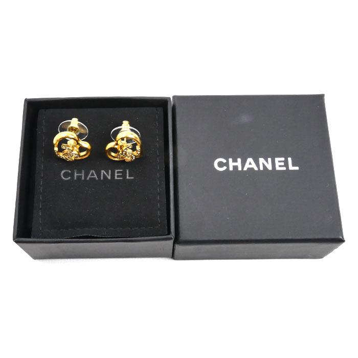 CHANEL（シャネル） ココマーク メタル ストラス ハート ピアス ABA103